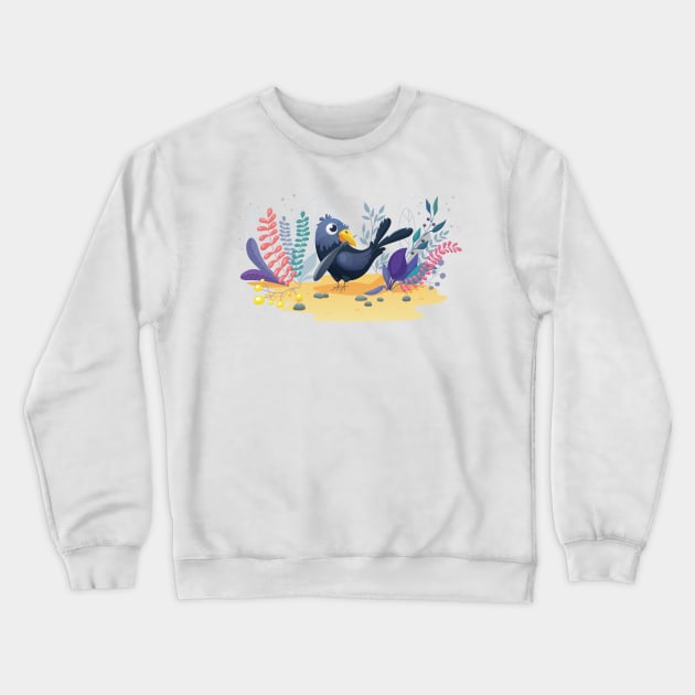 Cartoon blackbird Crewneck Sweatshirt by zinclizard